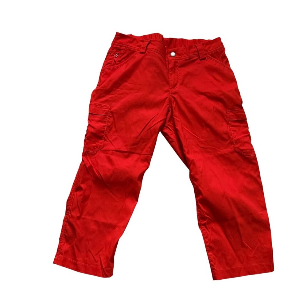Duluth Trading Womens Nylon Orange Cargo Capris Size 12